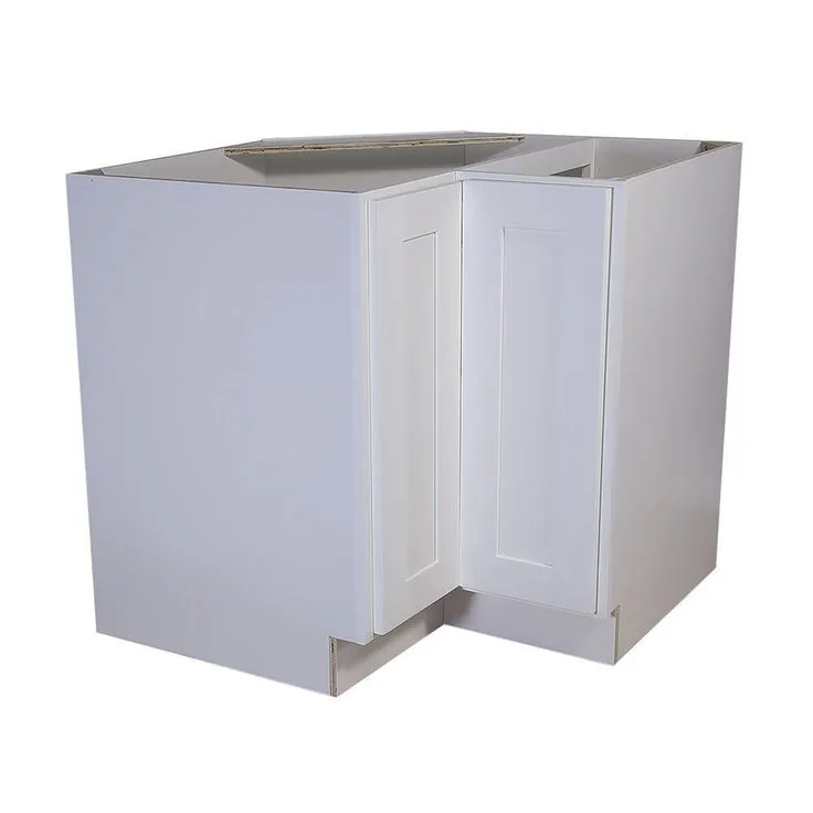 Brookings Plywood Ready to Assemble Shaker 36x34.5x24 in. 2-Door Lazy Susan Corner Base Kitchen Cabinet in White, photo 3 of 16