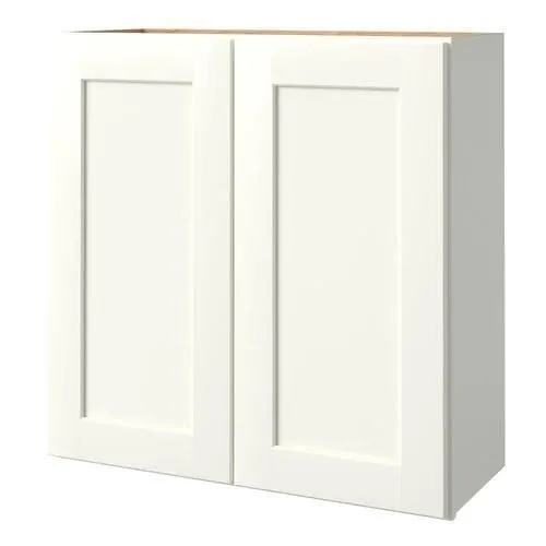 allen + roth Aveley 30-in W x 30.125-in H x 12-in D Linen Maple Door Wall Semi-Custom Cabinet, photo 3 of 4
