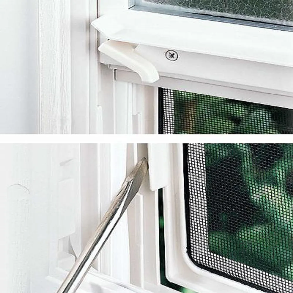 MMI Door 32 in. x 80 in. Vented Left-Hand Outswing 1/2 Lite Clear Primed Steel Prehung Front Door with Brickmould, photo 4 of 9