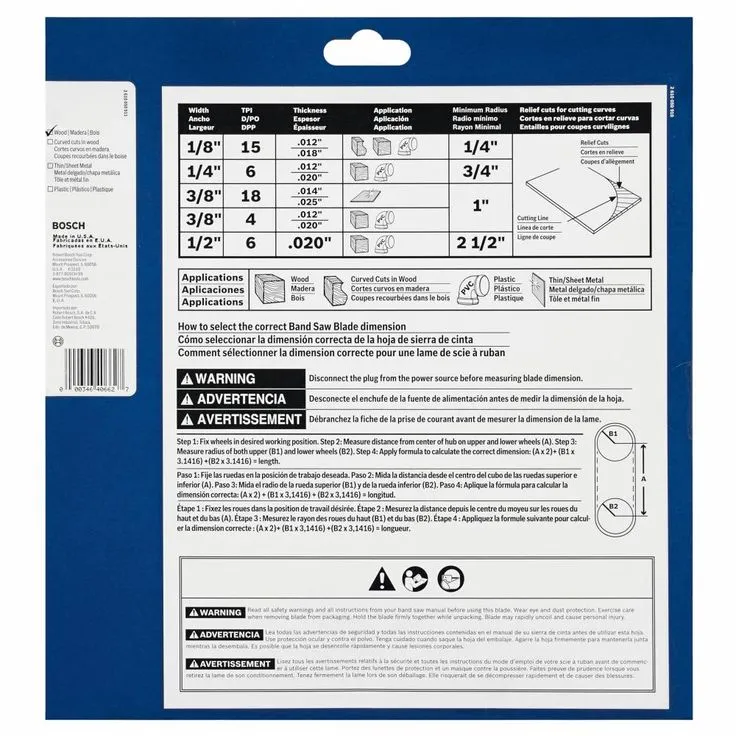 Bosch 93-1/2-in L x 1/4-in W x 6-TPI Carbon 14-in Stationary Band Saw Blade, photo 5 of 5