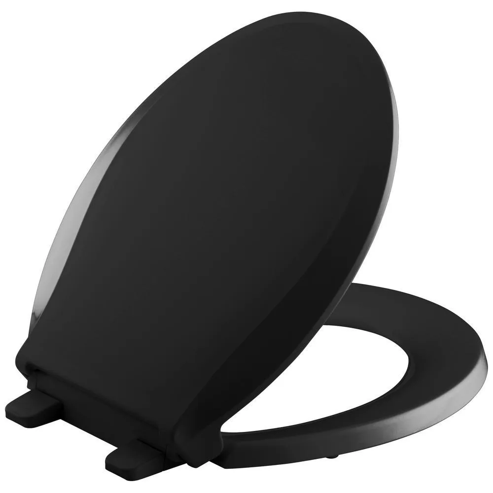 Cachet Quiet-Close Round Closed Front Toilet Seat with Grip-Tight Bumpers in White, photo 13 of 18