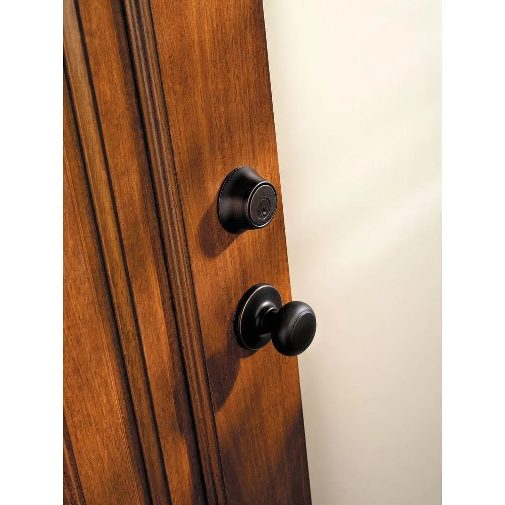 Kwikset Cove Venetian Bronze Exterior Entry Door Knob and Single Cylinder Deadbolt Combo Pack, photo 6 of 7