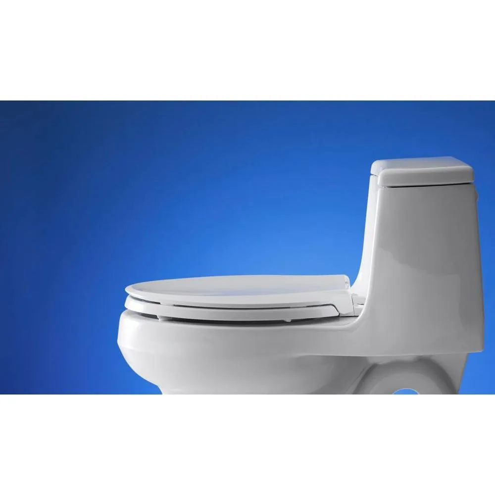 Cachet Quiet-Close Elongated Closed Front Toilet Seat with Grip-Tight Bumpers in White, photo 4 of 22