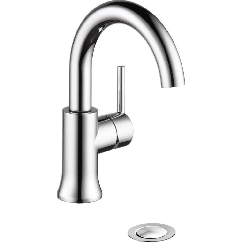 Trinsic Single Hole Single-Handle Bathroom Faucet with Metal Drain Assembly in Matte Black, photo 8 of 10