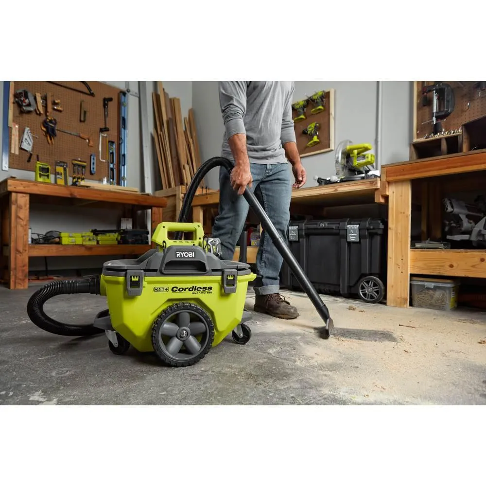 18-Volt ONE+ 6 Gal. Cordless Wet/Dry Vacuum (Tool Only) with Hose, Crevice Tool, Floor Nozzle and Extension Wand, photo 10 of 15