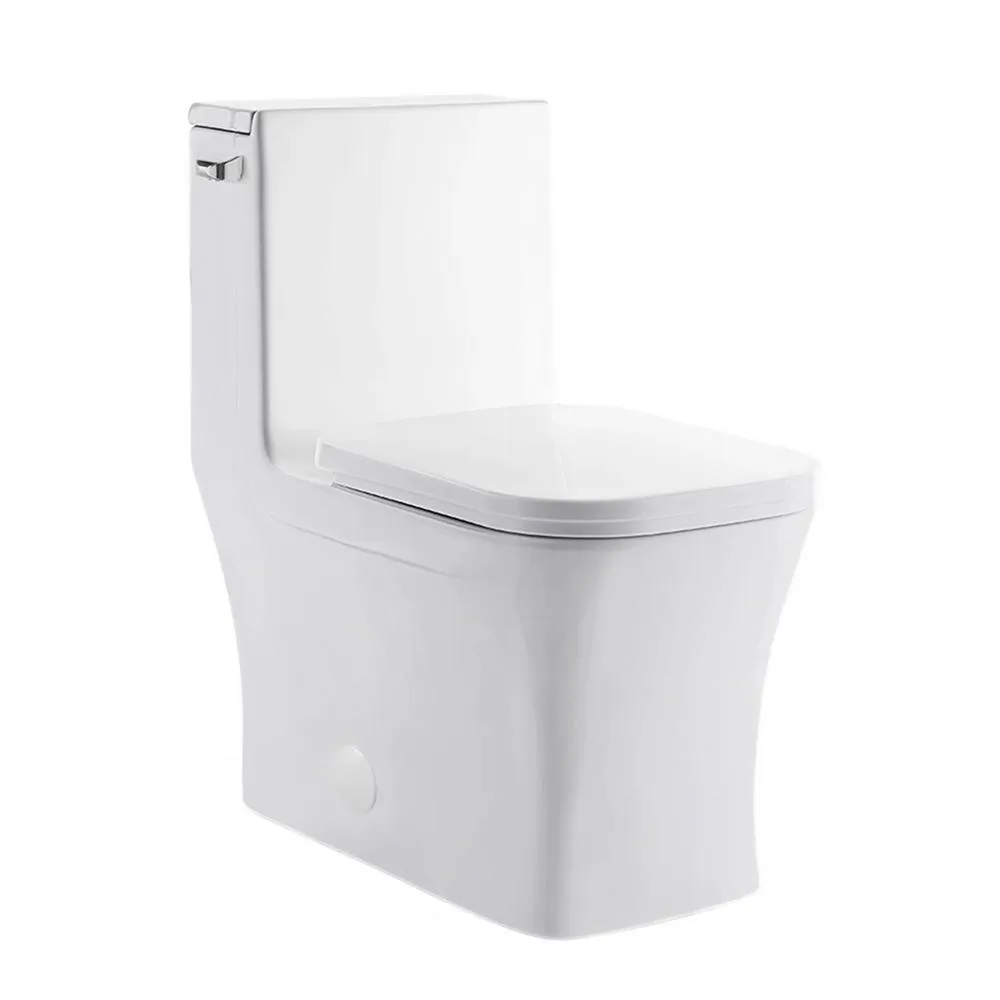 Concorde 1-Piece 0.8/1.28 GPF Dual Flush Square Elongated Toilet in White, photo 15 of 15