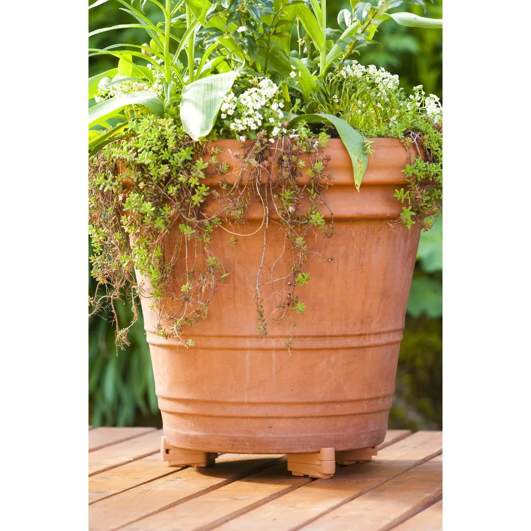 Pot Toes The Decksaver 1 in. H X 2 in. W X 3 in. D Plastic Planter Feet Terracotta, photo 4 of 4