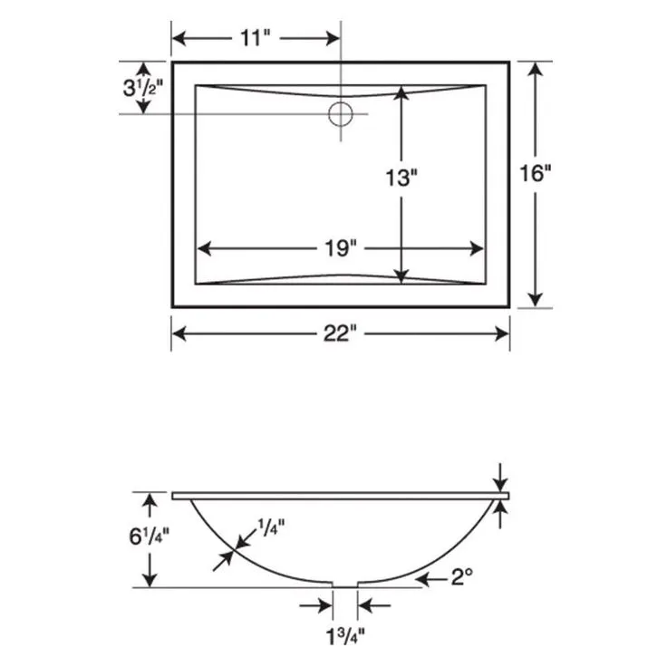 Swan 19 in. Rectangular Undermount Bathroom Sink in White, photo 2 of 2