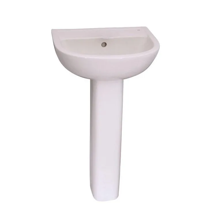 Barclay Products Compact 450 18 in. Pedestal Combo Bathroom Sink with 1 Faucet Hole in White, photo 3 of 7