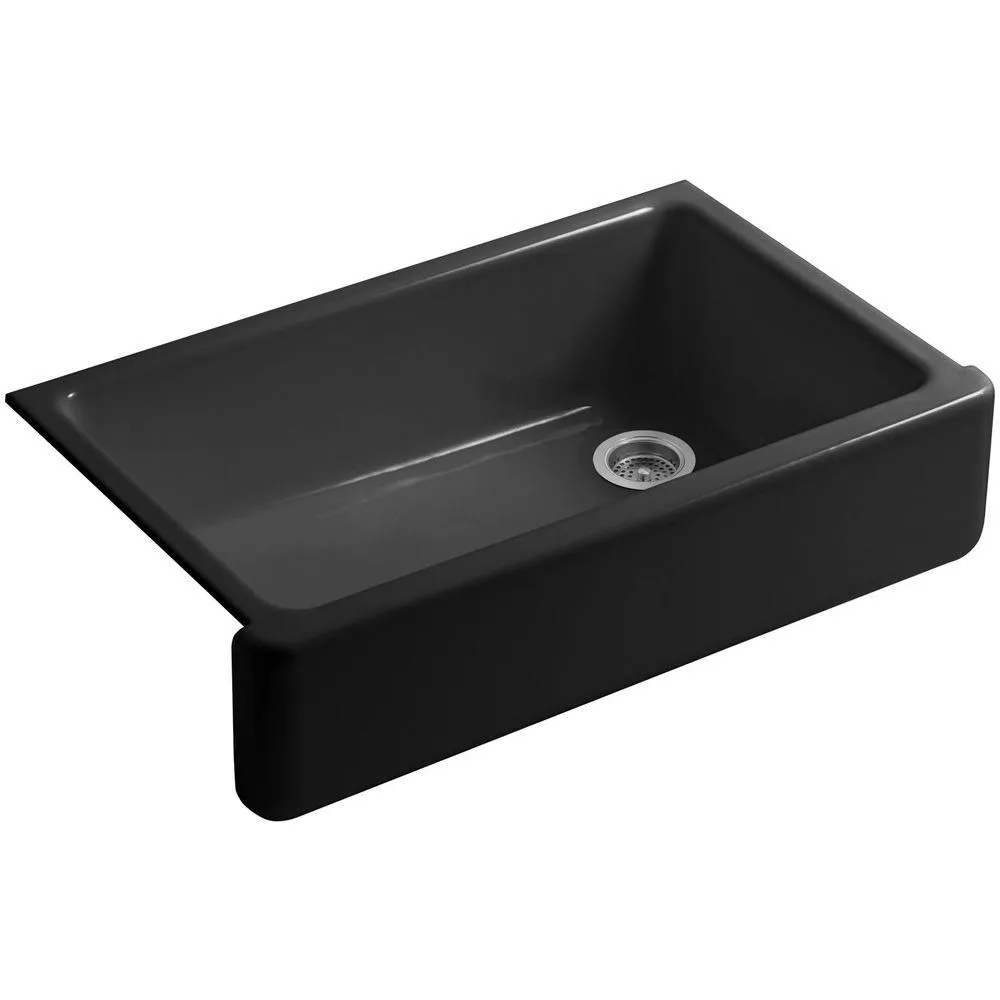 Whitehaven Undermount Farmhouse Apron Front Cast Iron 36 in. Single Bowl Kitchen Sink in White, photo 15 of 16