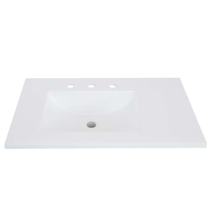 Style Selections Davies 30-in Gray Single Sink Bathroom Vanity with White Cultured Marble Top (Mirror Included), photo 2 of 8