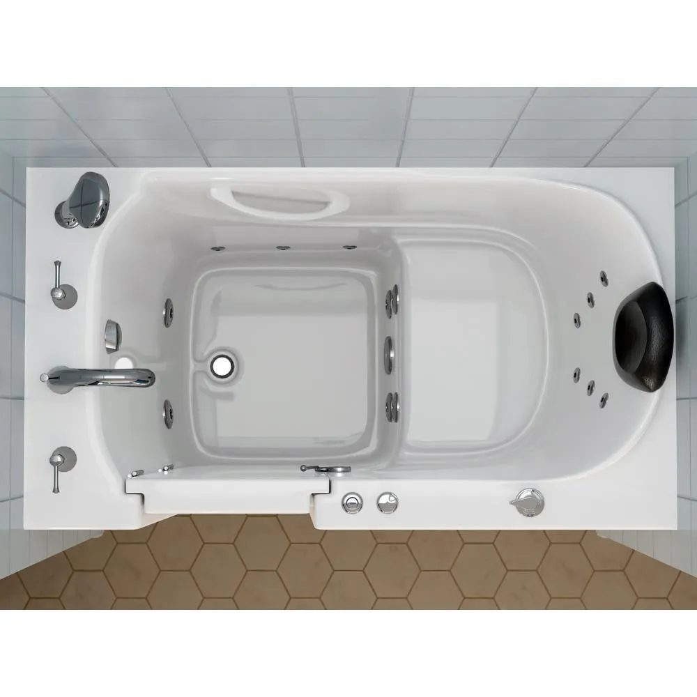 Universal Tubs Safe Premier 52.3 in. x 60 in. x 30 in. Left Drain Walk-In Whirlpool Bathtub in White, photo 7 of 17