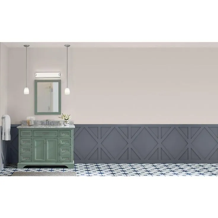 Windlowe 49 in. W x 22 in. D x 35 in. H Bath Vanity in Green with Carrera Marble Vanity Top in White with White Sink, photo 4 of 17