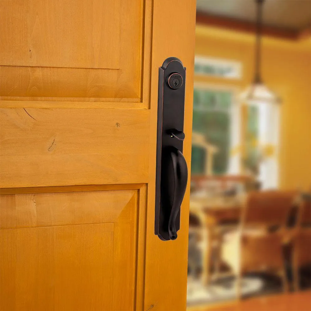 Prestige Bighorn Single Cylinder Venetian Bronze Door Handleset with Carnaby Door Knob Featuring SmartKey Security, photo 7 of 13