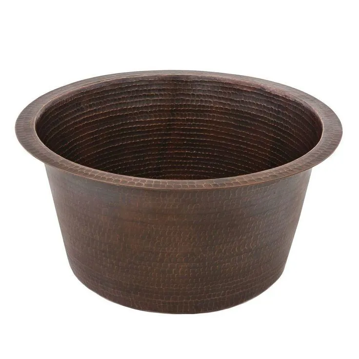 Undermount Hammered Copper 17 in. 0-Hole Bar Sink in Oil Rubbed Bronze, photo 2 of 5