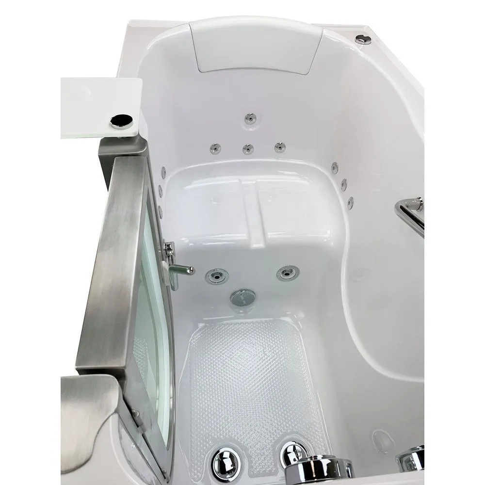 Ella Elite 52 in. Acrylic Walk-In Whirlpool Bathtub, Right-Hand Door, White, 2-Piece Fast Fill Faucet, 2 in. Dual Drain, photo 10 of 16