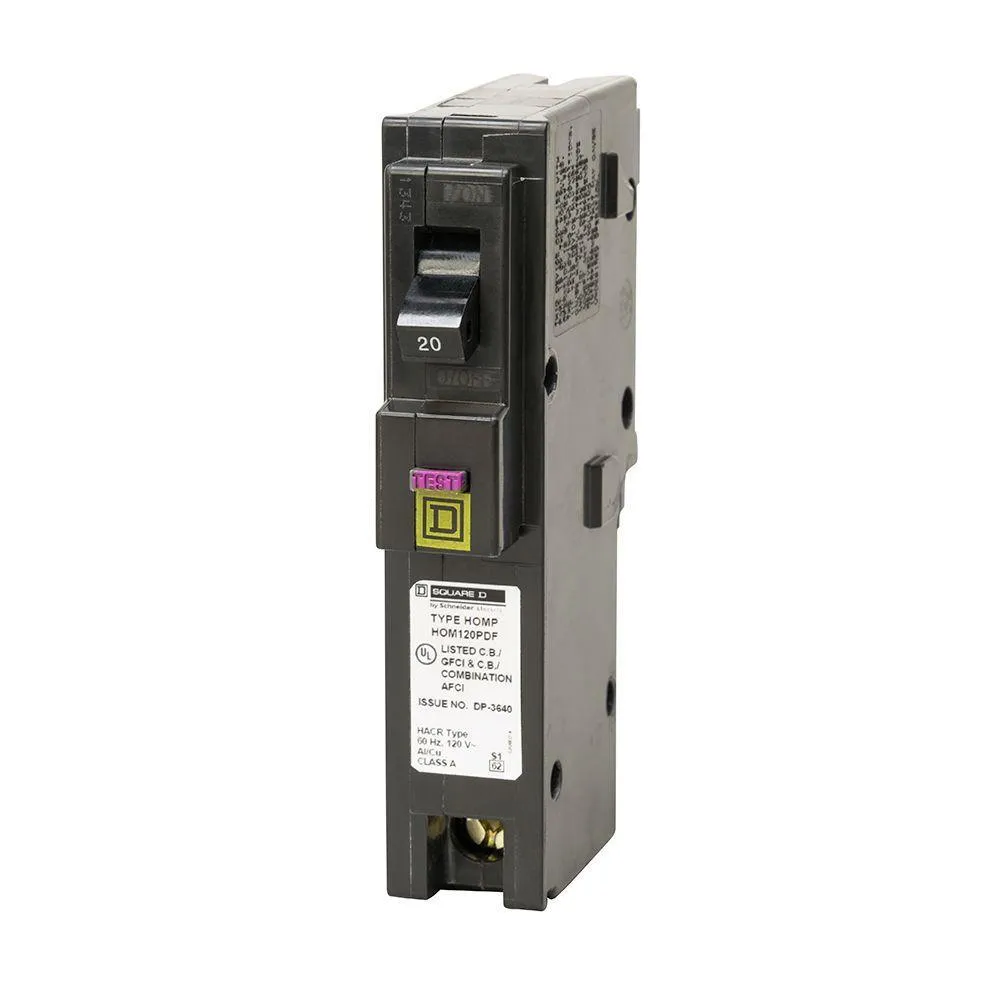 Schneider Electric Square D Homeline 20 Amp Single-Pole Plug-On Neutral Dual Function (CAFCI & GFCI) Circuit Breaker, HOM120PDFC, photo 19 of 22