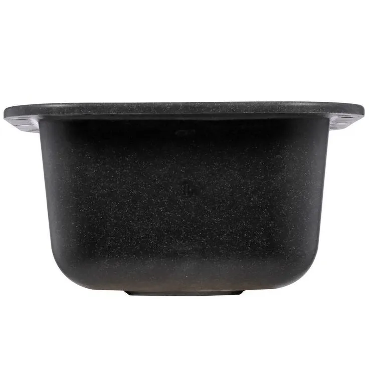Undermount Solid Surface 13.4 in. 0-Hole Single Bowl Bar Sink in Black Galaxy, photo 10 of 11