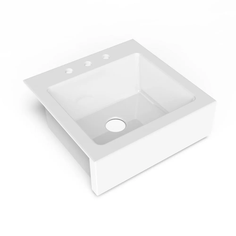 Josephine Quick-Fit Drop-in Farmhouse Fireclay 33.85 in. 3-Hole Single Bowl Kitchen Sink in Crisp White, photo 24 of 24