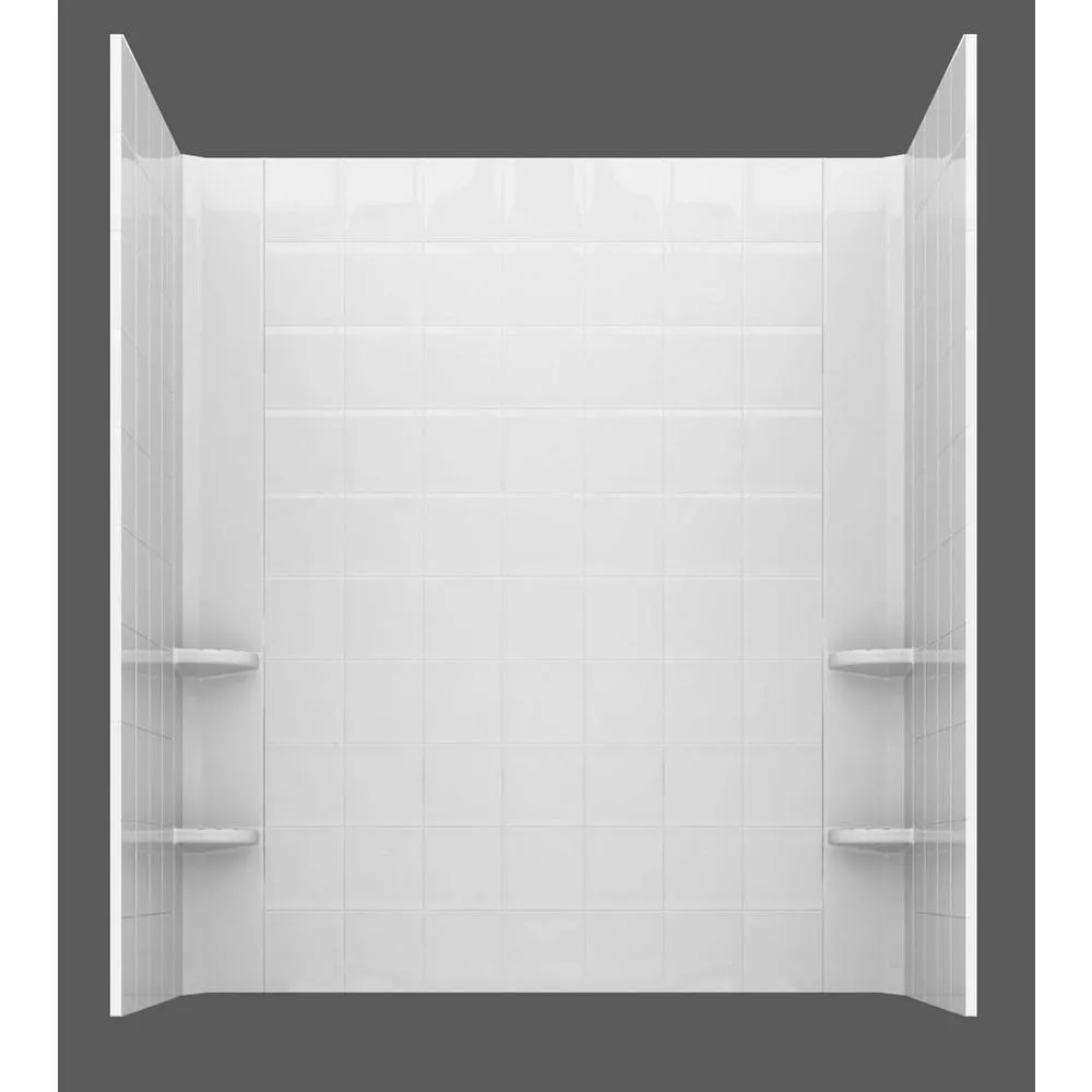 Universal Tubs Rampart Nova Heated 4.5 ft. Walk-in Whirlpool and Air Bathtub with 6 in. Tile Easy Up Adhesive Wall Surround in White, photo 4 of 20