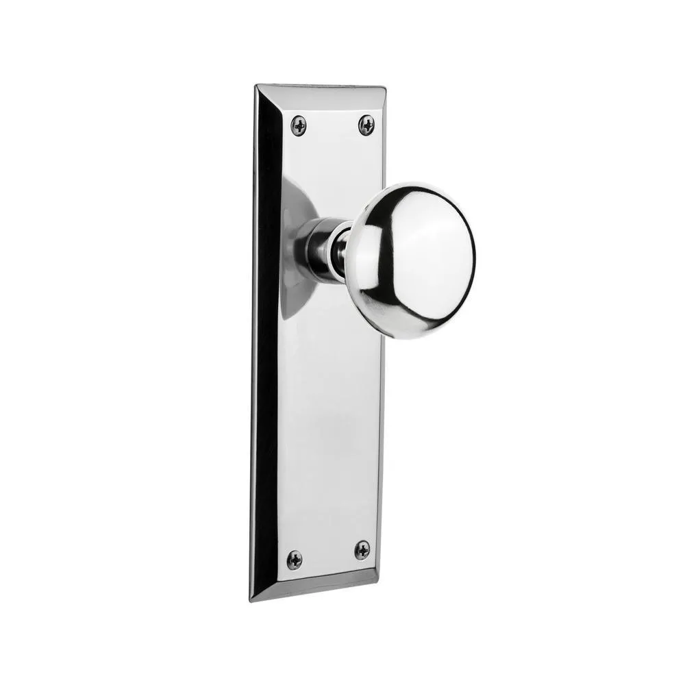 New York Plate 2-3/8 in. Backset Oil-Rubbed Bronze Privacy Bed/Bath New York Door Knob, photo 14 of 14