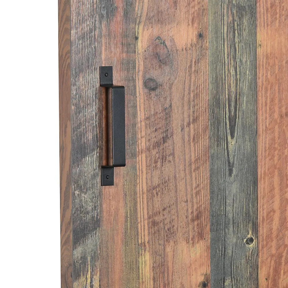 43 in. x 84 in. Antique Bourbon Pine 8215-12 Solid Core Wood Flush Barn Door with Sliding Door Hardware Kit, photo 4 of 6