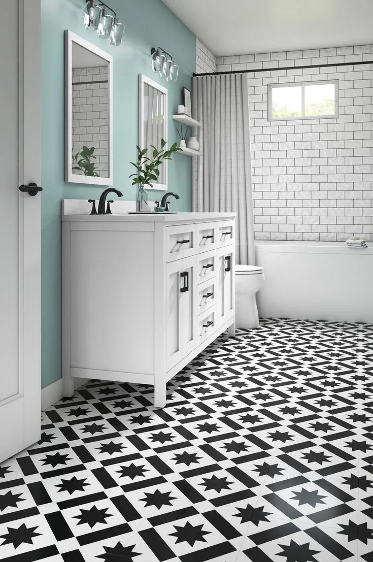 Style Selections Kingston Deco 3-mil x 12-in W x 12-in L Water Resistant Peel and Stick Luxury Vinyl Tile Flooring, photo 5 of 8