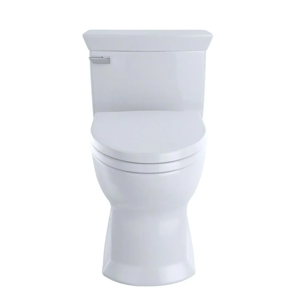 Eco Soiree 1-Piece 1.28 GPF Single Flush Elongated Skirted Toilet with CeFiONtect in Cotton White, photo 4 of 12