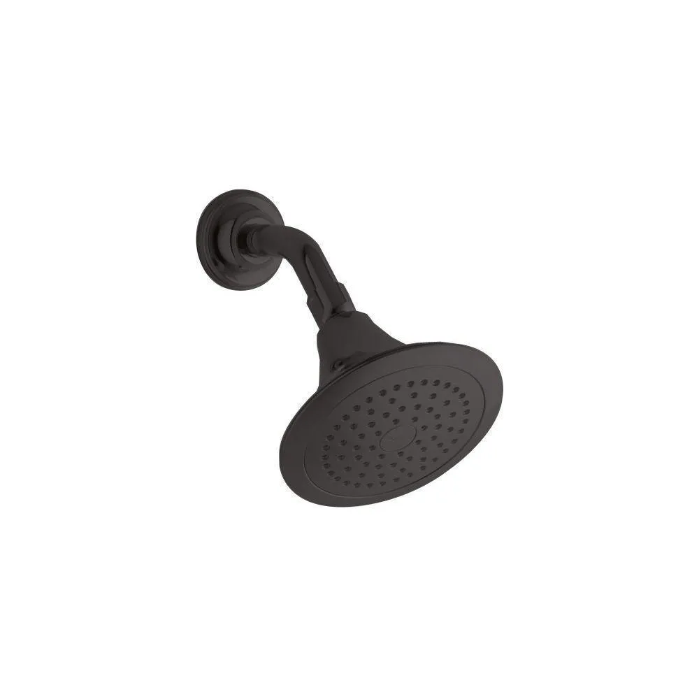 Forte 1-Spray 5.5 in. Single Wall Mount Fixed Rain Shower Head in Vibrant Brushed Nickel, photo 8 of 10