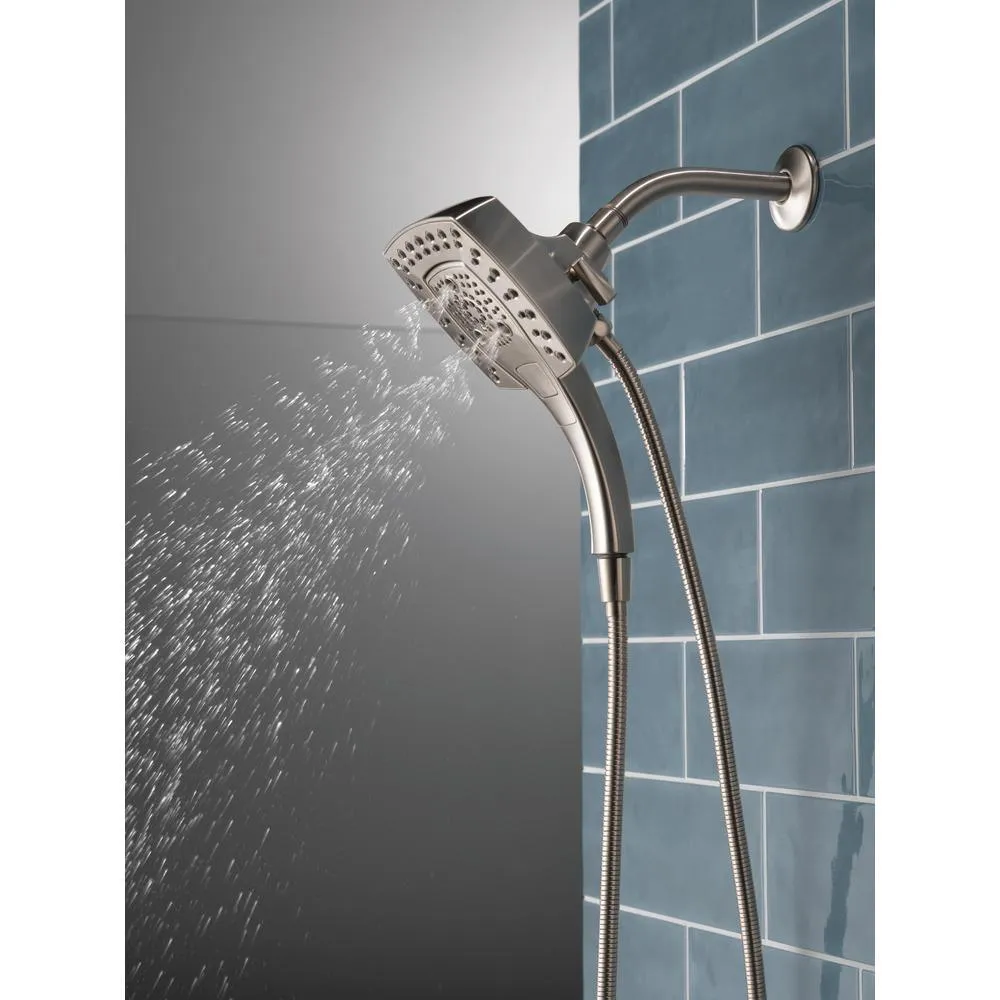 In2ition Two-in-One 5-Spray 5.8 in. Dual Wall Mount Fixed and Handheld Shower Head in Stainless, photo 8 of 17
