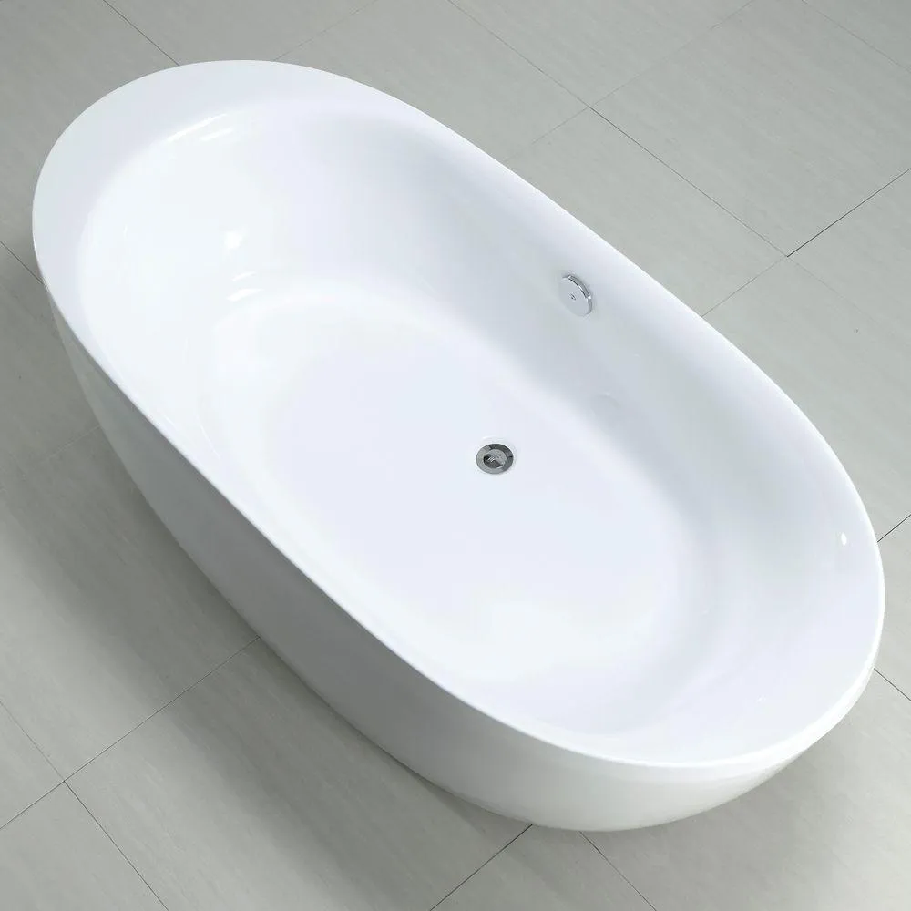 Logan 71 inches Center Drain Freestanding Bathtub in Glossy White, photo 7 of 7