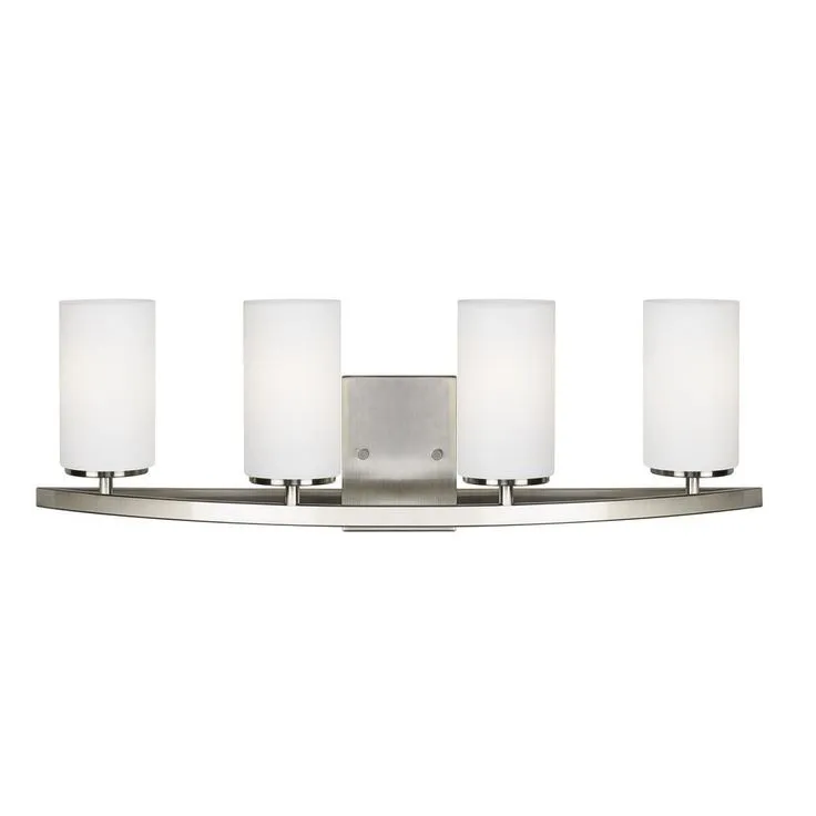 Visalia 20.25 in. W 3-Light Brushed Nickel Bathroom Vanity Light with White Etched Glass Shades, photo 6 of 7