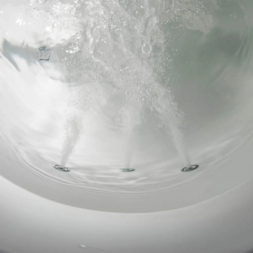 WOODBRIDGE Andria 67 in. Acrylic Freestanding Whirlpool & Air Bathtub with Drain and Overflow, White, photo 11 of 16