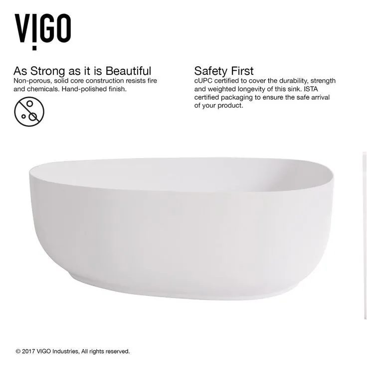 VIGO Peony Handmade Matte Stone Novelty/Specialty Vessel Bathroom Sink in Matte White, photo 8 of 10