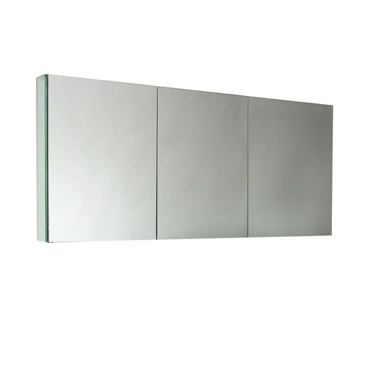 59 in. W x 26 in. H x 5 in. D Frameless Glass Recessed or Surface-Mount 4-Shelf Bathroom Medicine Cabinet, photo 6 of 6