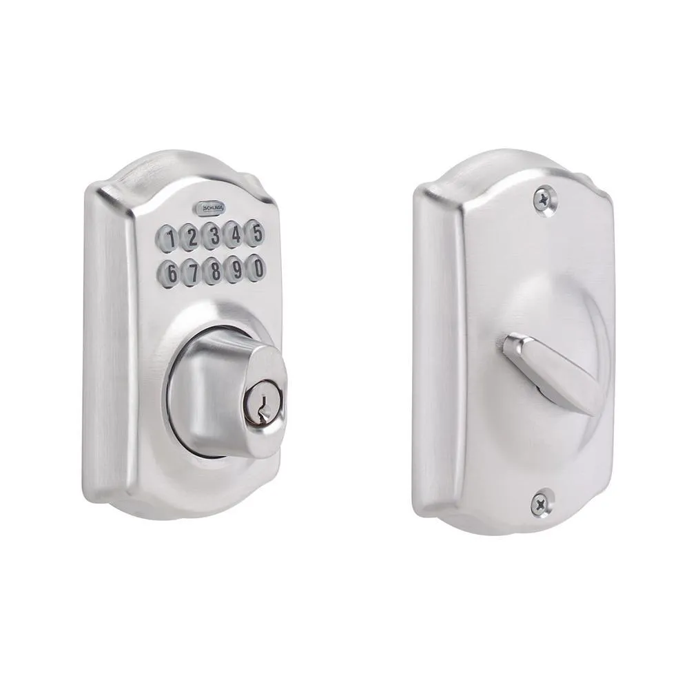 Camelot Satin Nickel Keypad Electronic Door Lock Deadbolt, photo 8 of 11