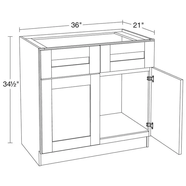 Home Decorators Collection Washington Vessel Blue Plywood Shaker Assembled Vanity Sink Base Kitchen Cabinet Sft Cls 36 in W x 21 in D x 34.5 in H, photo 4 of 5