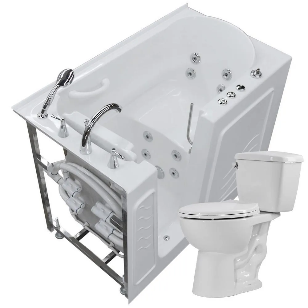 Universal Tubs Nova Heated 60 in. Walk-In Whirlpool Bathtub in White with Chrome Trim, Right Drain, photo 10 of 23