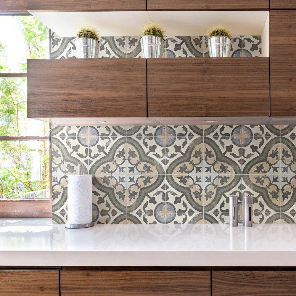 Merola Tile Arte Evoque Carthusian 9-3/4 in. x 9-3/4 in. Porcelain Floor and Wall Tile, photo 2 of 8