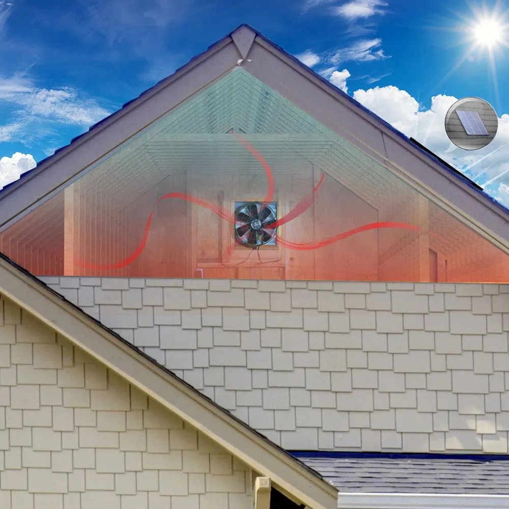 QuietCool 40-Watt Hybrid Solar/Electric Powered Gable Mount Attic Fan with Included Inverter, photo 2 of 10