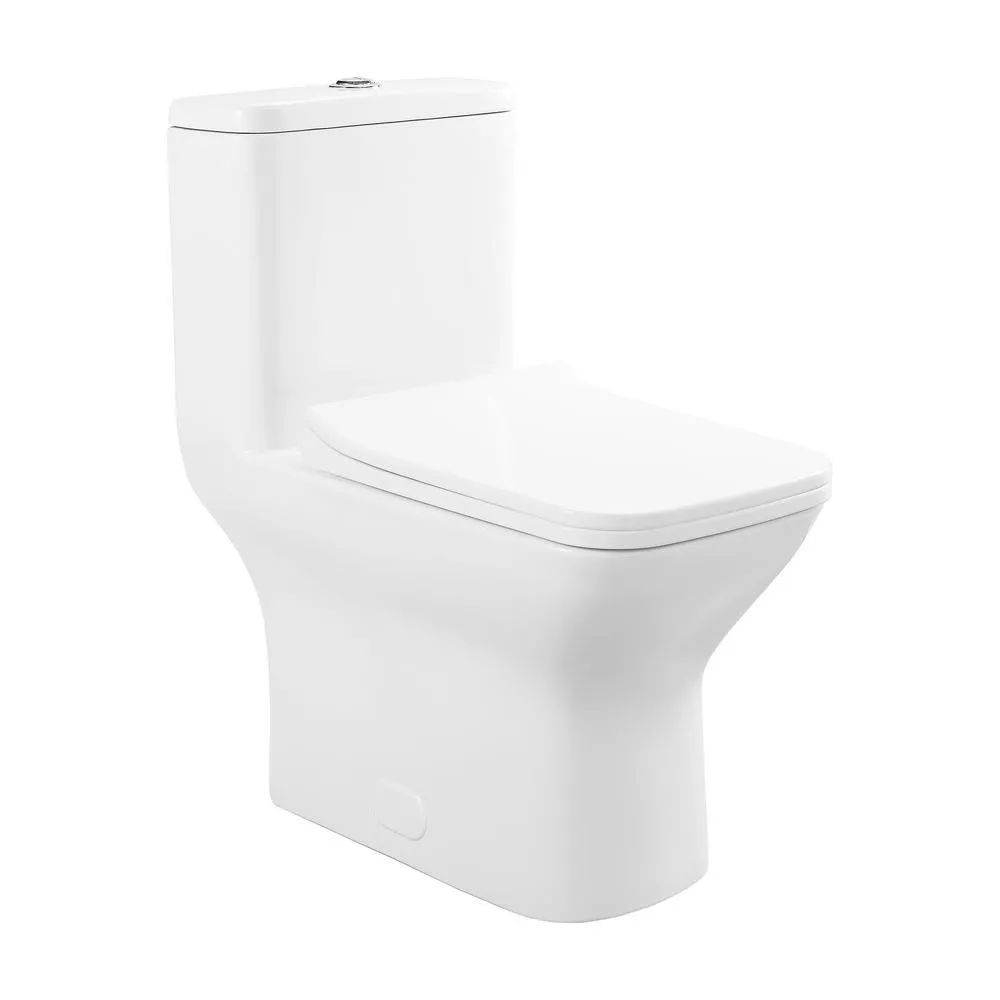 Swiss Madison Carre 1-Piece 0.8/1.28 GPF Dual Flush Square Toilet in White, Seat Included, photo 5 of 13