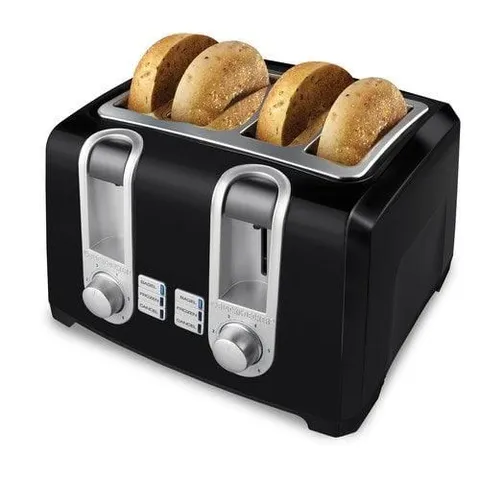 4-Slice Black 1400-Watt Toaster