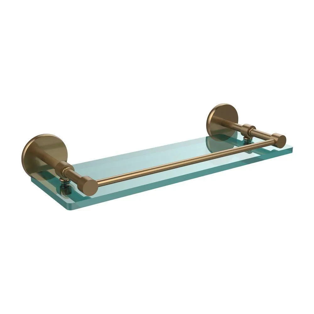 Allied Brass 16 in. L x 3 in. H x 5 in. W Clear Glass Bathroom Shelf with Gallery Rail in Oil Rubbed Bronze, photo 7 of 17