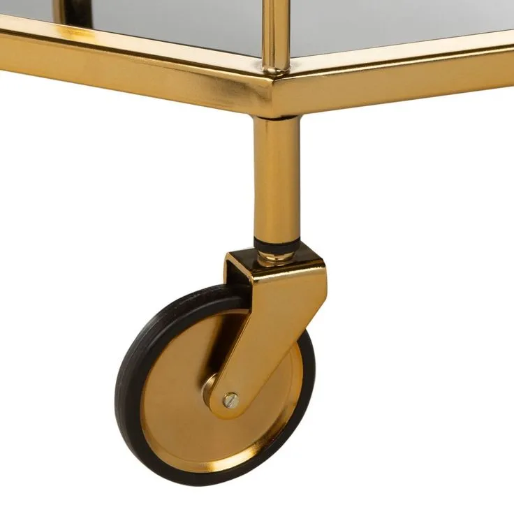 Safavieh Gold Metal Base with Glass Top Kitchen Cart (29.6-in x 16.5-in x 29.8-in), photo 6 of 6
