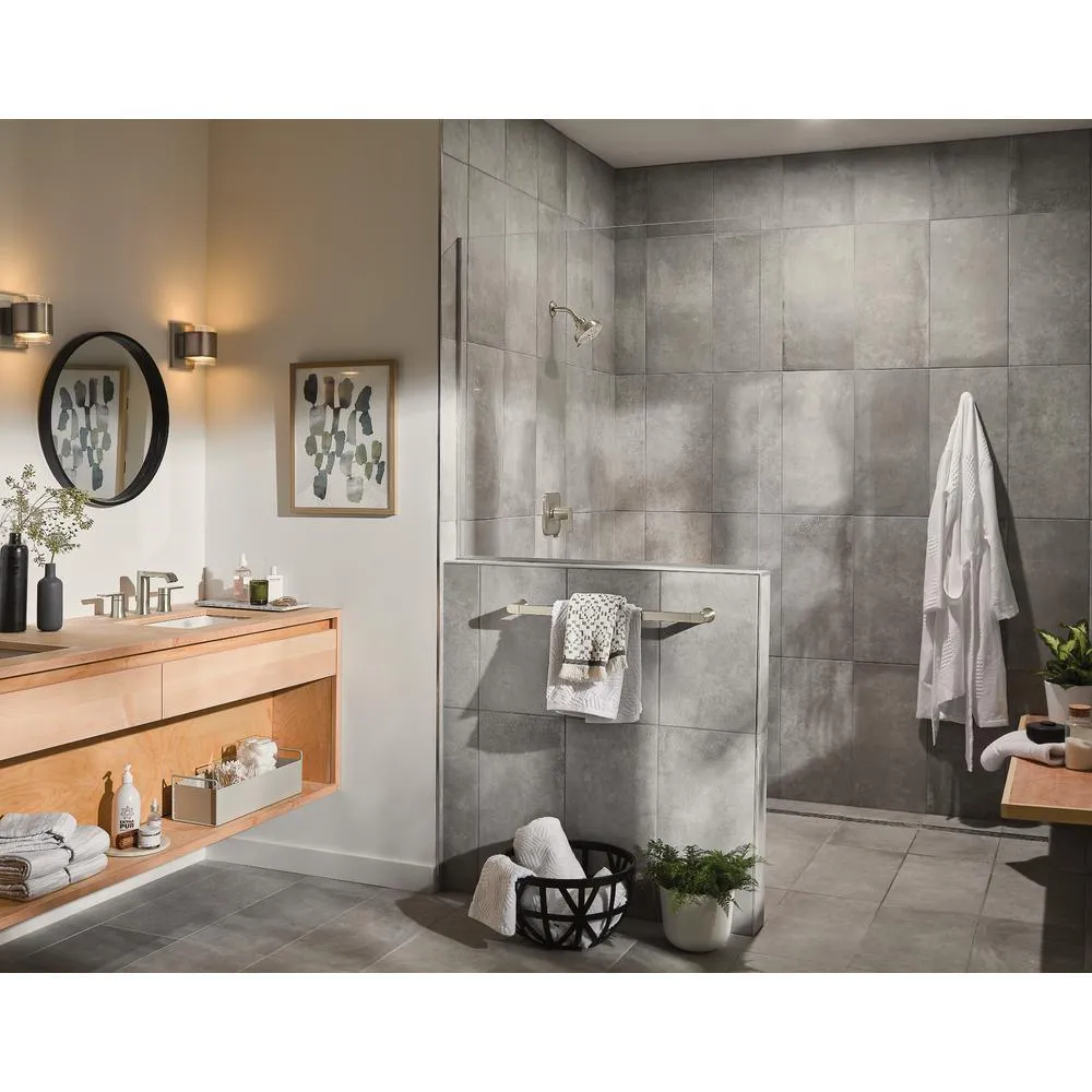 HydroEnergetix 8-Spray 4.75 in. Single Wall Mount Fixed Adjustable Shower Head in Spot Resist Brushed Nickel, photo 5 of 6