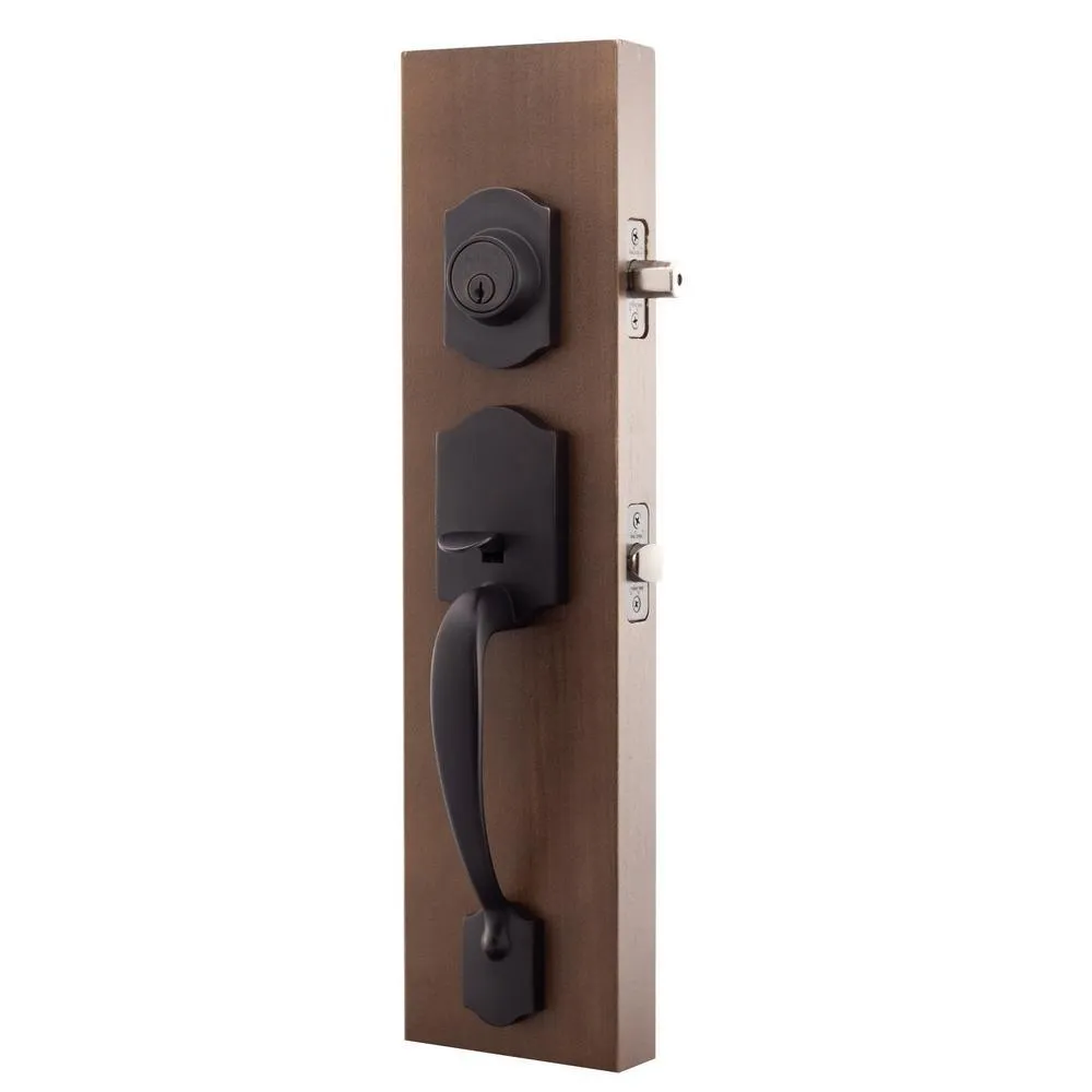Soft Contemporary Tuscan Bronze Door Handleset with Left Hand Scandinavian Lever Trim, photo 2 of 5