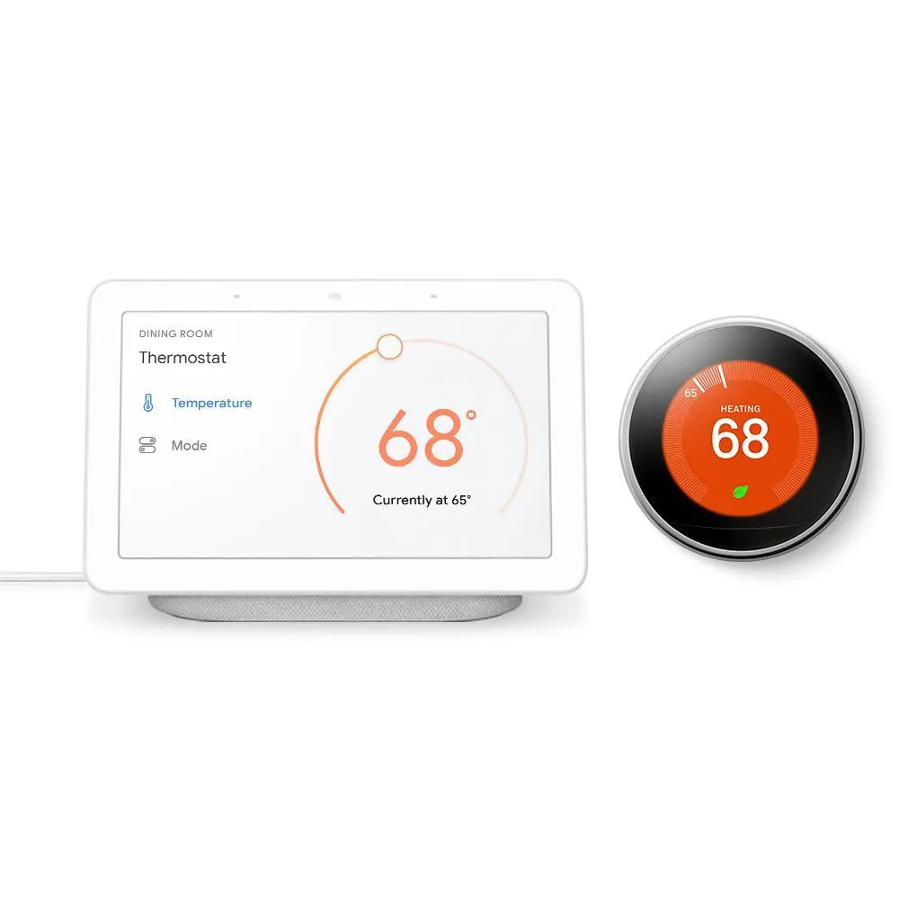 Nest Hub Chalk + Nest Learning Thermostat 3rd Gen in White, photo 16 of 20