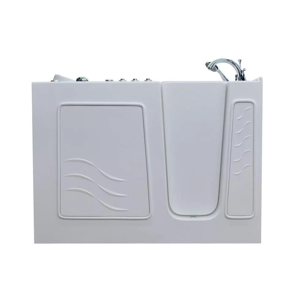 Rampart Nova Heated 4.5 ft. Walk-in Whirlpool and Air Bathtub with 4 in. Tile Easy Up Adhesive Wall Surround in White, photo 10 of 12