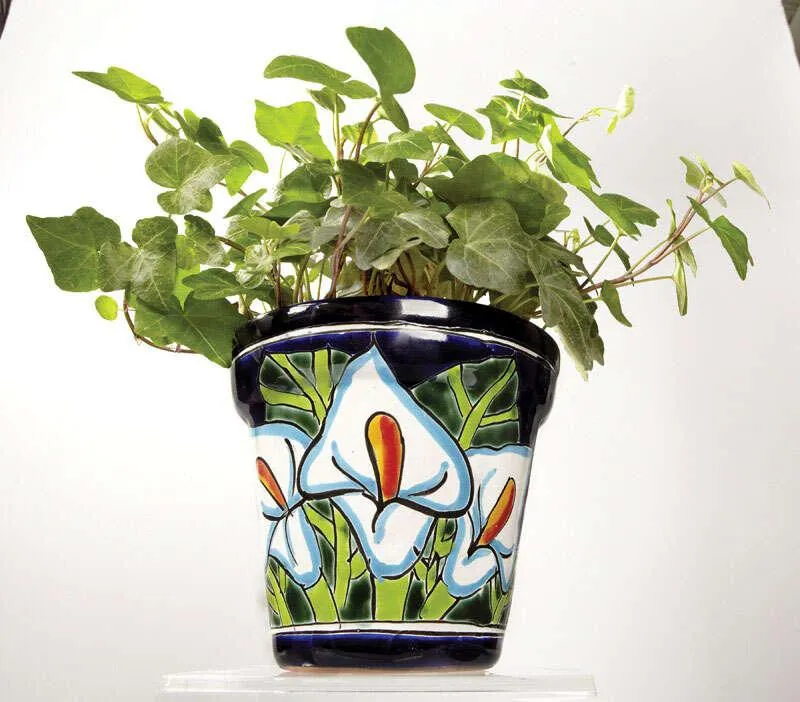 Avera Products 5.5 in. H X 5 in. D Ceramic Talavera Cono Planter Assorted, photo 2 of 3