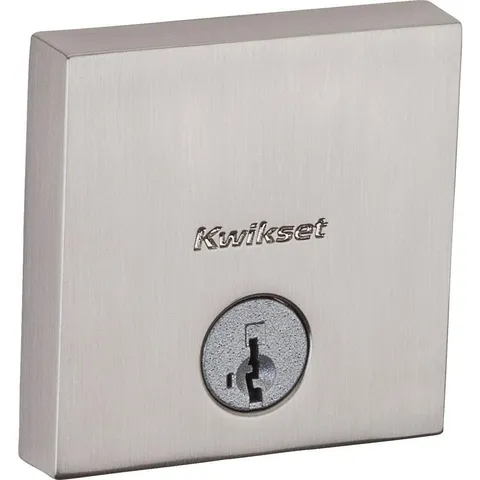 Downtown Satin Nickel Single Cylinder Deadbolt featuring SmartKey Security with Microban Antimicrobial Technology